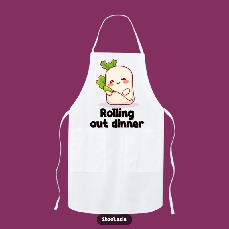 Funny Spring Roll Kitchen Apron - Playful Foodie Chef Accessory