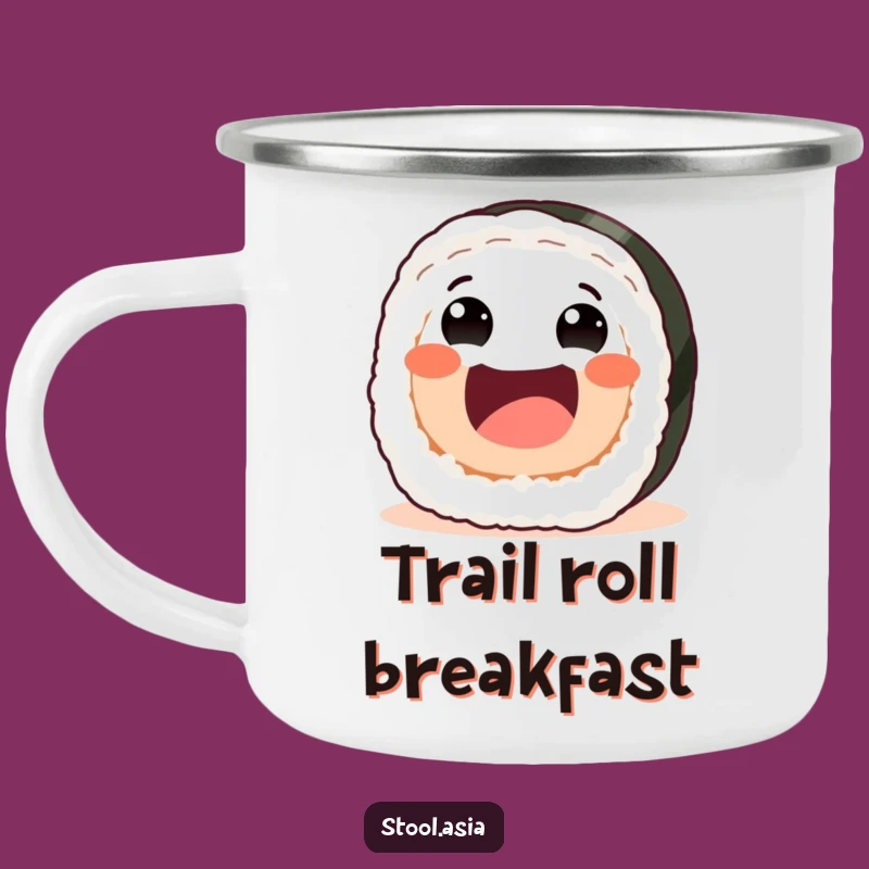 Funny Sushi Roll Camping Mug: Hilarious Outdoor Companion for Foodies