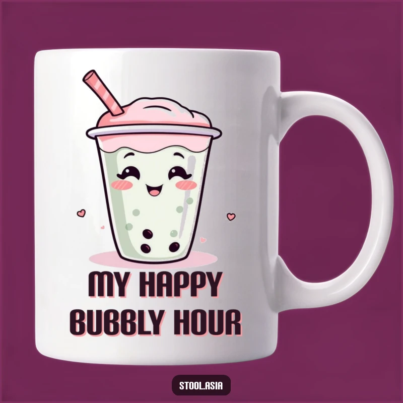 Funny Boba Tea Cup Giggle Mug - Hilarious Cartoon Drink Gift for Tea Lovers