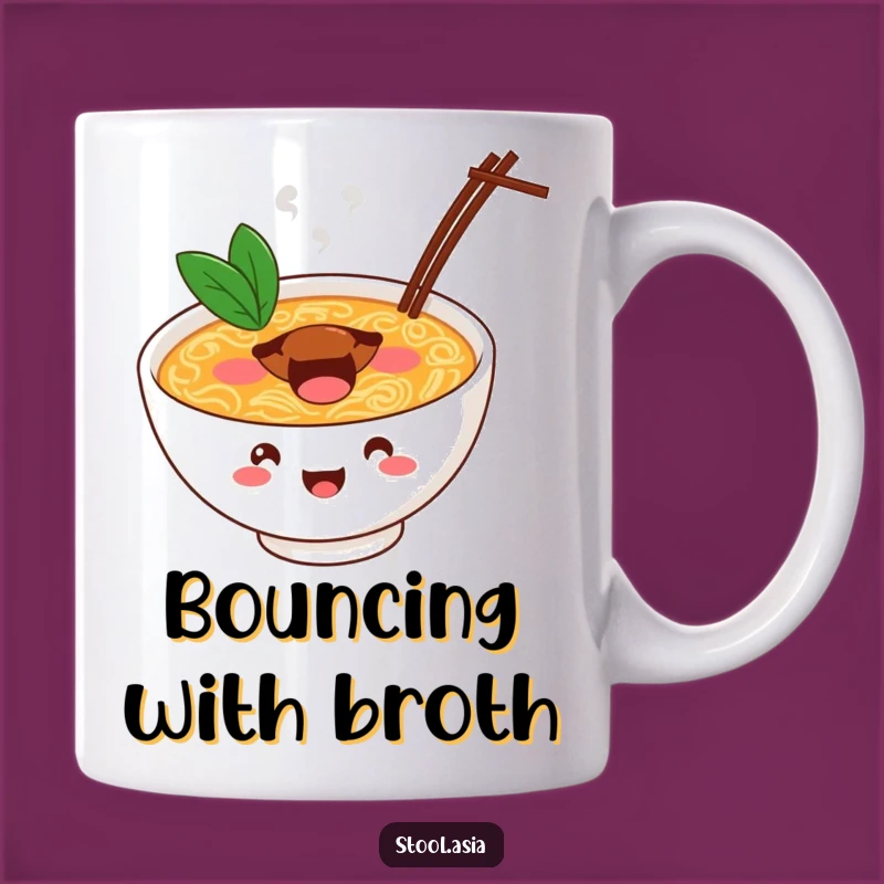 Funny Ramen Bowl Bounce Mug: Energetic and Hilarious Foodie Gift