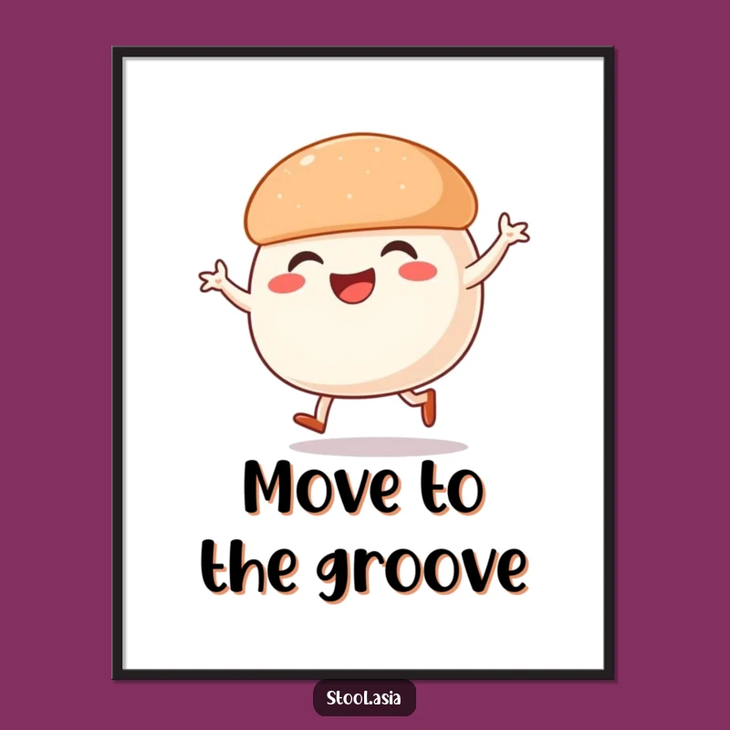 Funny Steamed Bun Street Dance Digital Art: Hilarious Wall Decor Gift