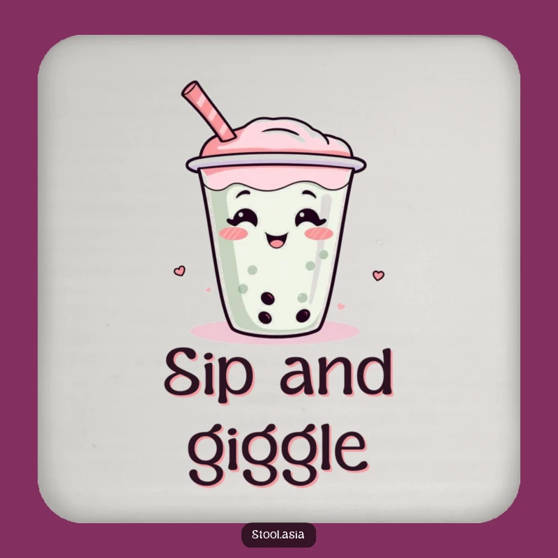 Funny Boba Tea Coaster - Wiggling Cup Protector, Hilarious Cartoon Drink Gift
