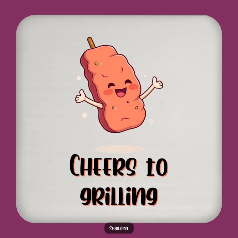 Funny Skewer Flair Coaster: Hilarious Grilling Drink Protector