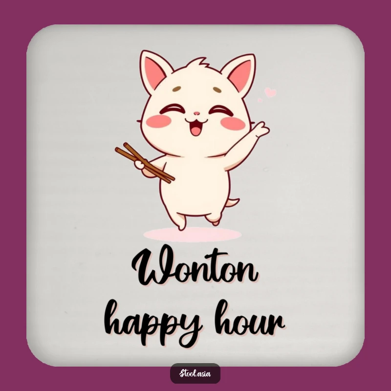 Funny Wonton Jig Drink Coaster: Protect Surfaces with Dumpling Fun