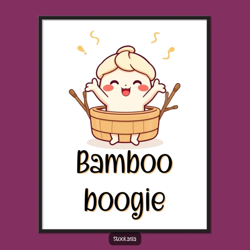 Funny Dim Sum Art Print - Cheerful Foodie Decor for Kitchen Walls