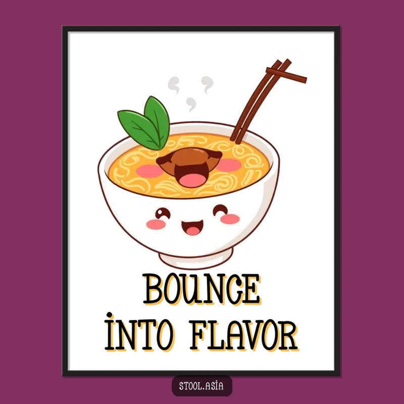 Funny Ramen Bowl Poster: Energetic Wall Art for Food Lovers
