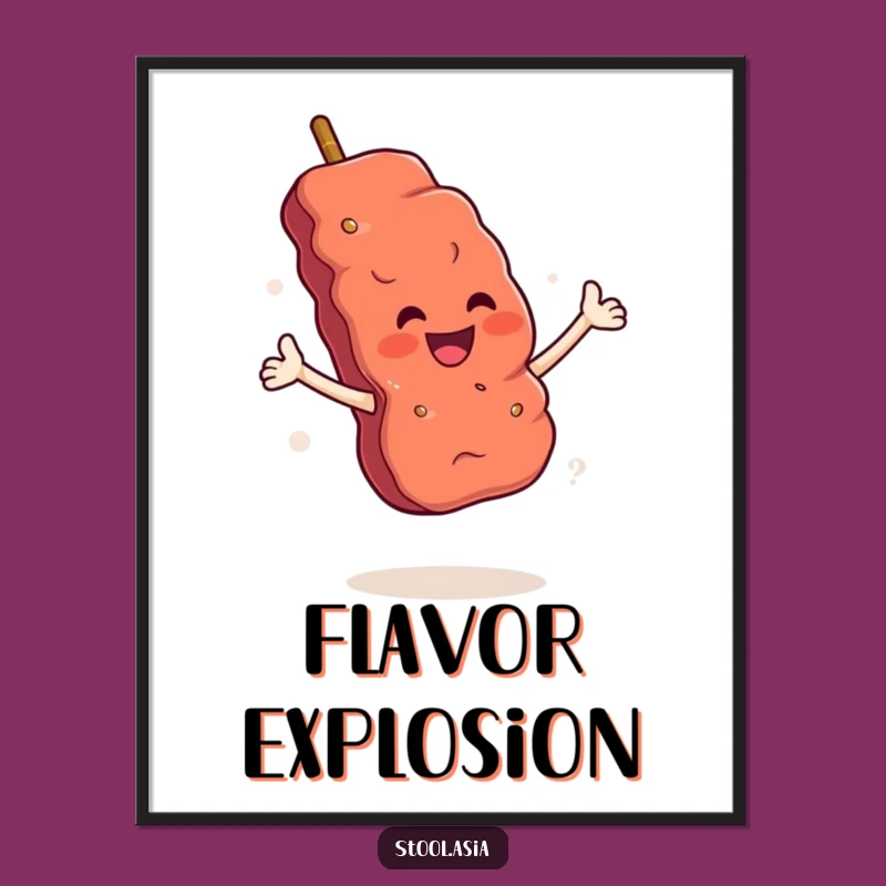 Funny Skewer Flourish Poster: Hilarious Grilling Art for Your Wall