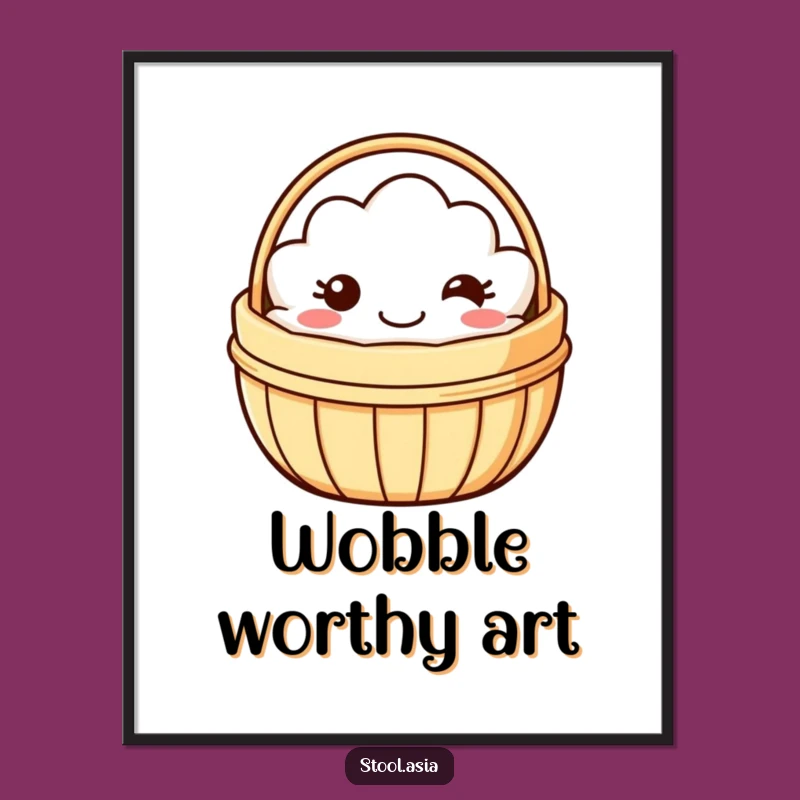 Funny Dim Sum Basket Poster: Playful Wall Art for Food Lovers