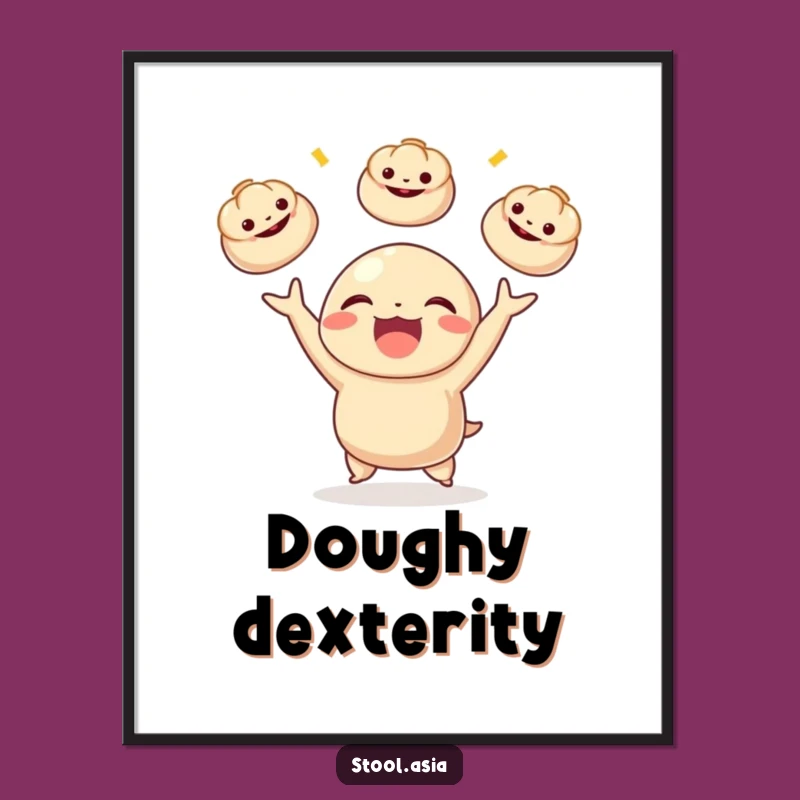 Funny Dumpling Art Print - Joyful Foodie Decor for Kitchen Walls