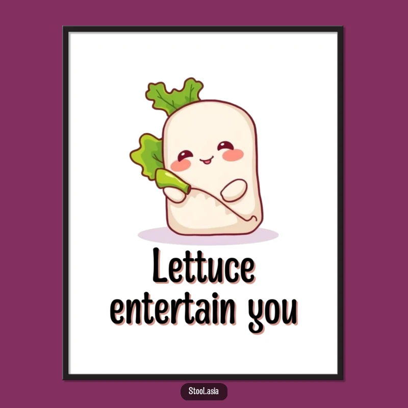 Funny Spring Roll Art Print - Playful Foodie Decor for Kitchen Walls