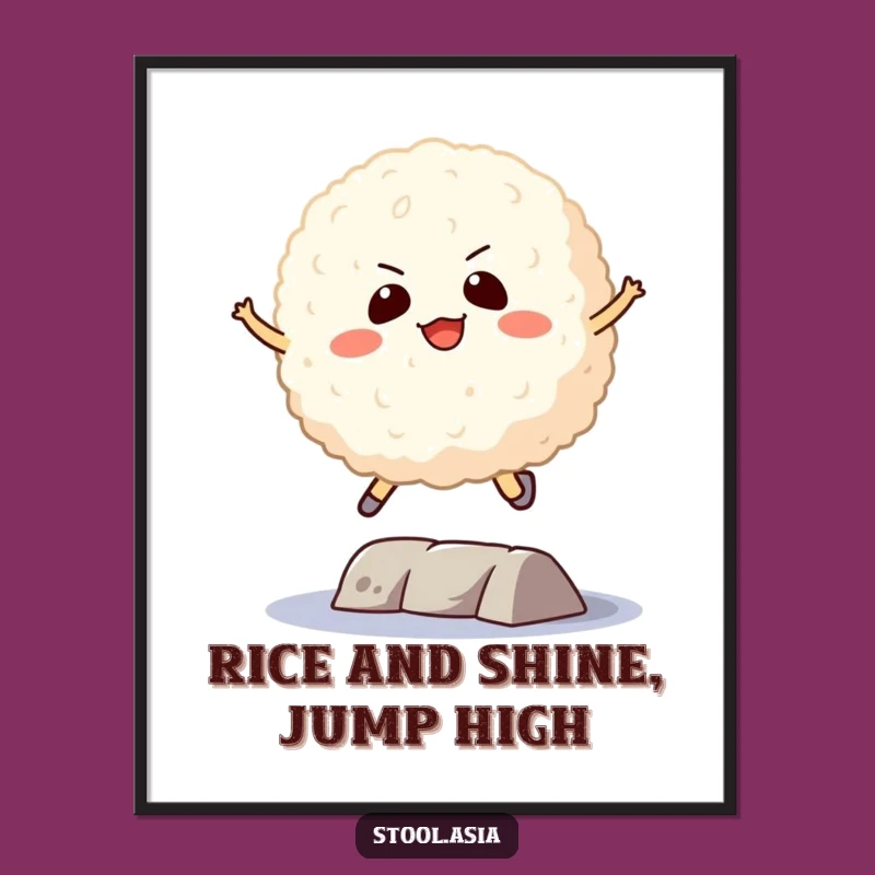 Funny Free Printable Wall Art: Determined Rice Ball Jumper, Humorous Downloadable Decor