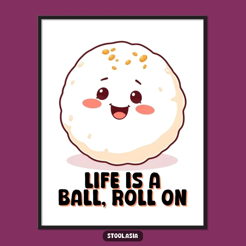 Funny Free Printable Wall Art: Glee-ful Takoyaki Ball, Humorous Downloadable Decor