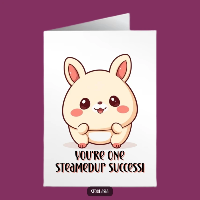 Free Printable Congratulations Card: Bouncing Bao Bun Success - Humorous Downloadable Treat Gift