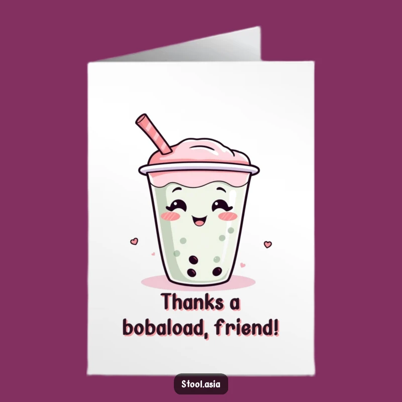 Hilarious Free Printable Thank You Boba Tea Card - Wiggling Cup Grateful Downloadable