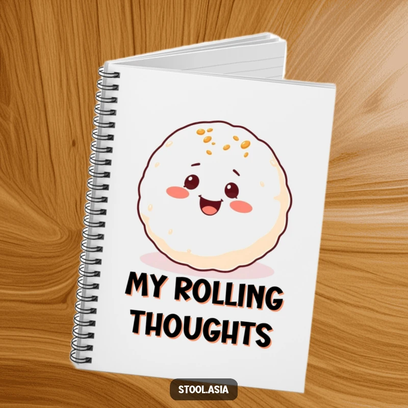 Funny Takoyaki Notebook: A delighted takoyaki ball with eyes rolling around, inspiring happy culinary notes.