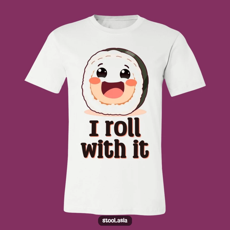 Funny Rolling Sushi Roll T-Shirt: Enthusiastic and Hilarious Foodie Apparel
